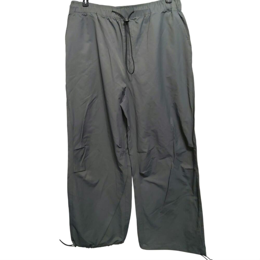 Grunge Parachute Ultra Wide leg sz XL pants dark gray water resistant skater